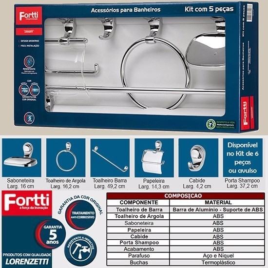 KIT F22 CROMADO C/5PCS 2000 LORENZETTI