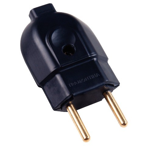 PLUGUE MACHO 2P 20 AMPERES 250 VOLTS PRETO 57403004 TRAMONTINA