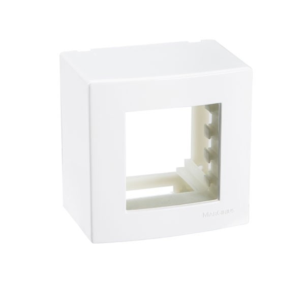 CAIXA SOBREPOR 75X75 2POSTO COM SUPORTE BRANCO SLEEK PA018644 MARGIRIUS