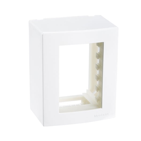 CAIXA SOBREPOR 95X75 3POSTO COM SUPORTE BRANCO SLEEK PA018646 MARGIRIUS