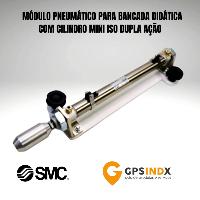 Cilindro Pneum&aacute;tico Dupla A&ccedil;&atilde;o Mini ISO SMC para Bancada did&aacute;tica 