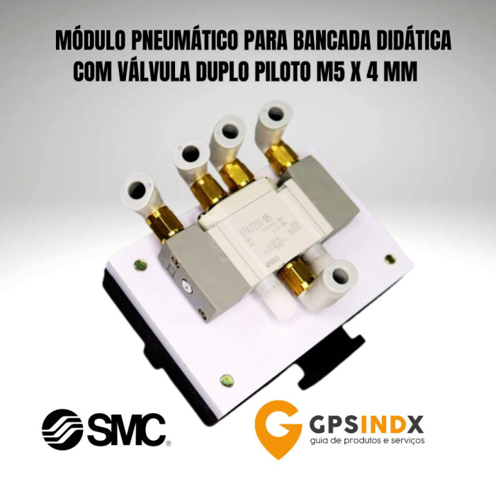 V&aacute;lvula Duplo Piloto SYA-3220-M5 5/2 vias SMC para Bancada Did&aacute;tica