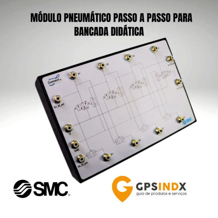 Modulo Pneum&aacute;tico Passo a Passo para Bancada Did&aacute;tica Eletropneum&aacute;tica
