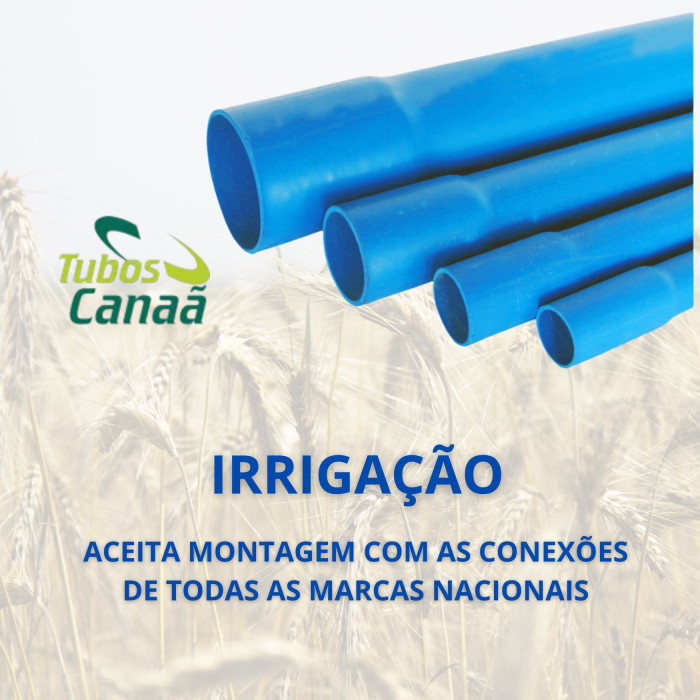 Tubo de PVC Azul para sistema de irriga&ccedil;&atilde;o Cana&atilde;