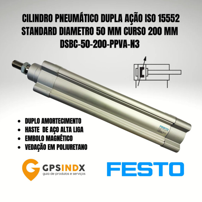 Cilindro Pneum&aacute;tico DSBC-50-200-PPVA-N3 Festo Brasil